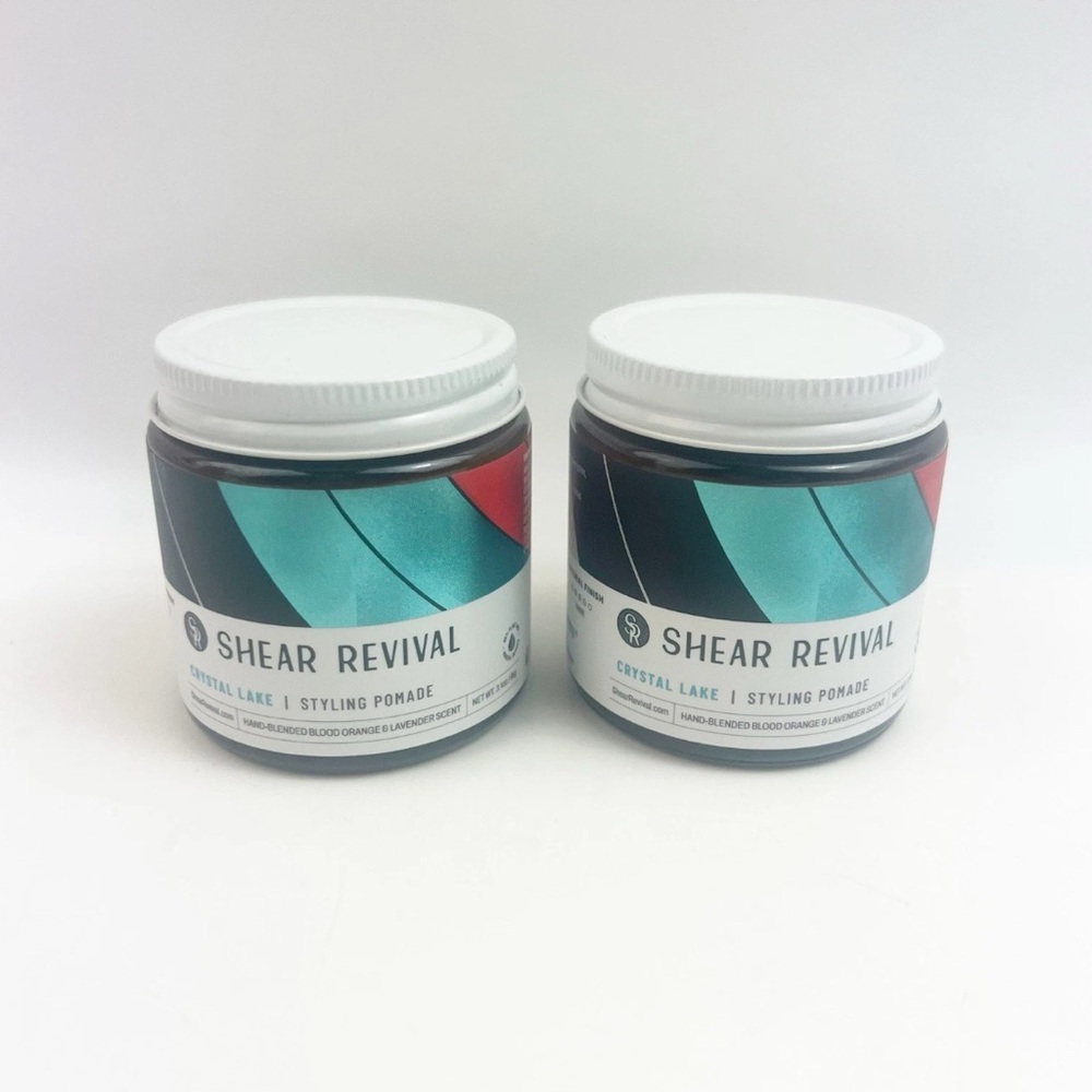 TWO Shear Revival Crystal Lake Pomade Men Hair Styling Medium Hold 3.4oz ea New
